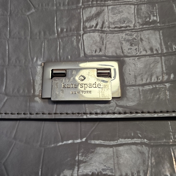 Kate Spade French Gray Croc Knightsbridge Doris Satchel - Picture 7 of 10